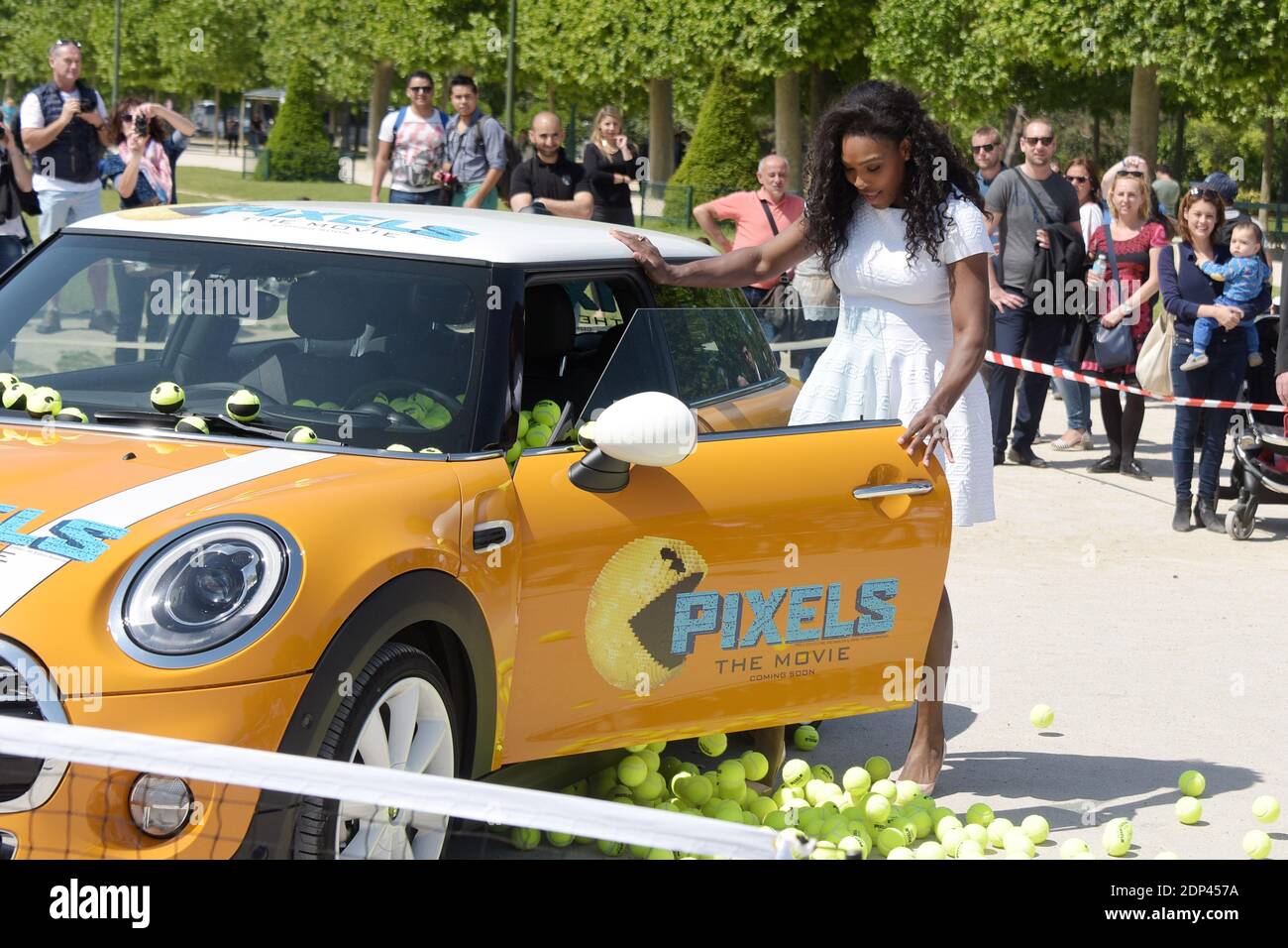 Serena Williams attends the photocall for the new film Pixel at Champs