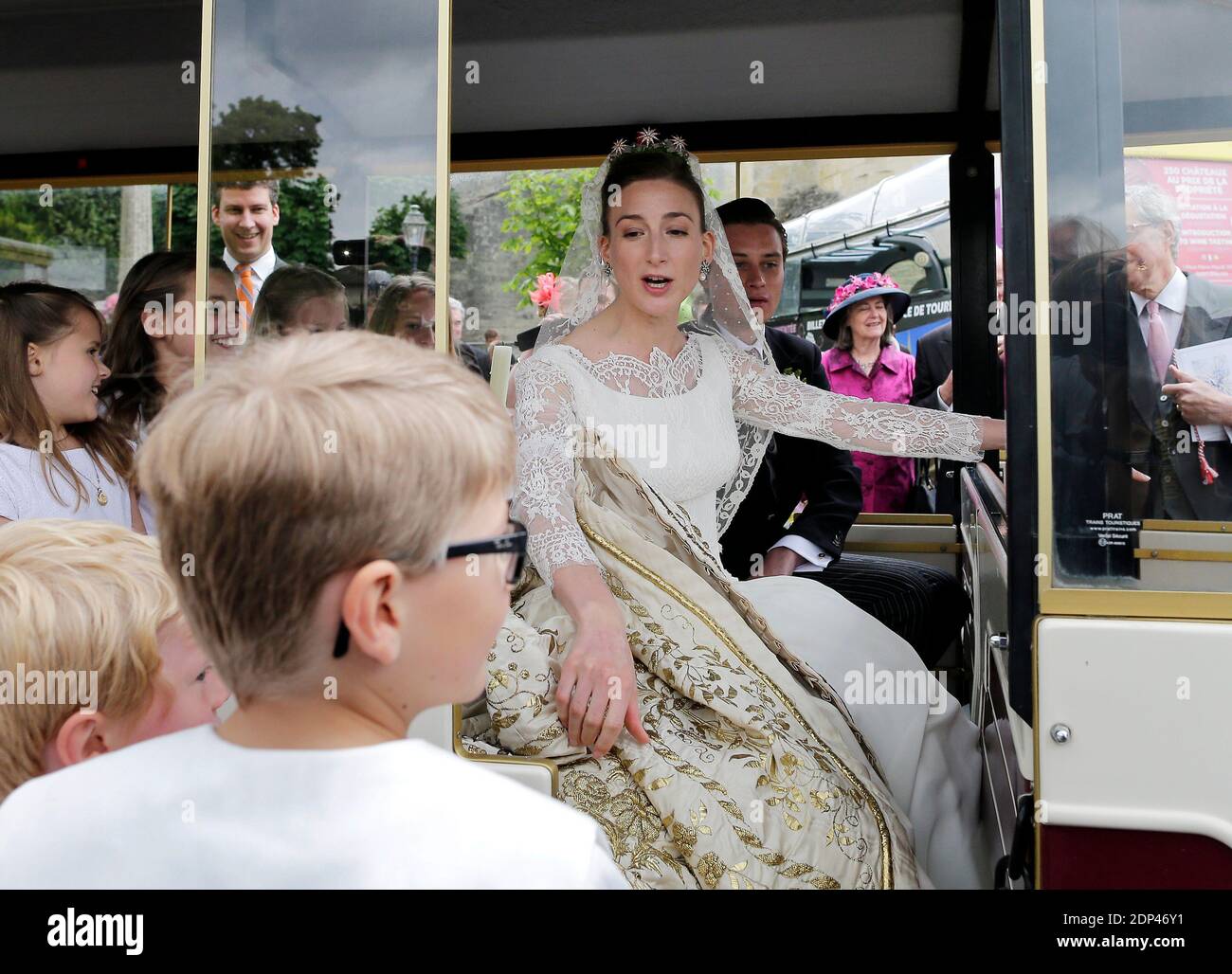 Countess Caroline von Neipperg and Count Philippe de Limburg-Stirum wedding in Saint- Emilion, Southwest France on May 24, 2015. Photo by Bernard-Moritz/ABACAPRESS.COM Stock Photo