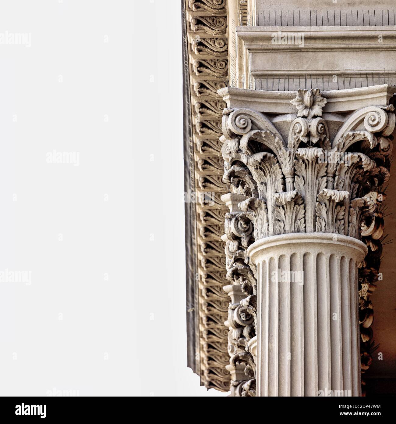 Column and building details of a historical architectural building ...