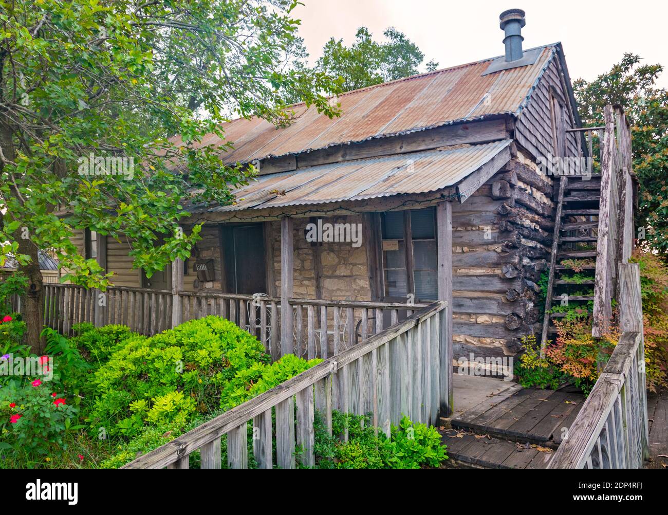 Texas, Gillespie County, Fredericksburg, Ressmann-Boos House, original construction 1845 additions thru 1866 Stock Photo