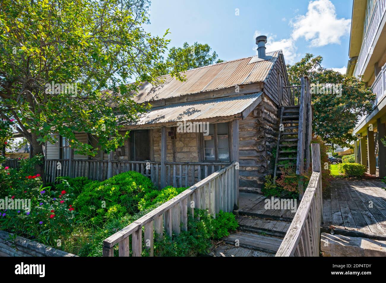 Texas, Gillespie County, Fredericksburg, Ressmann-Boos House, original construction 1845 additions thru 1866 Stock Photo