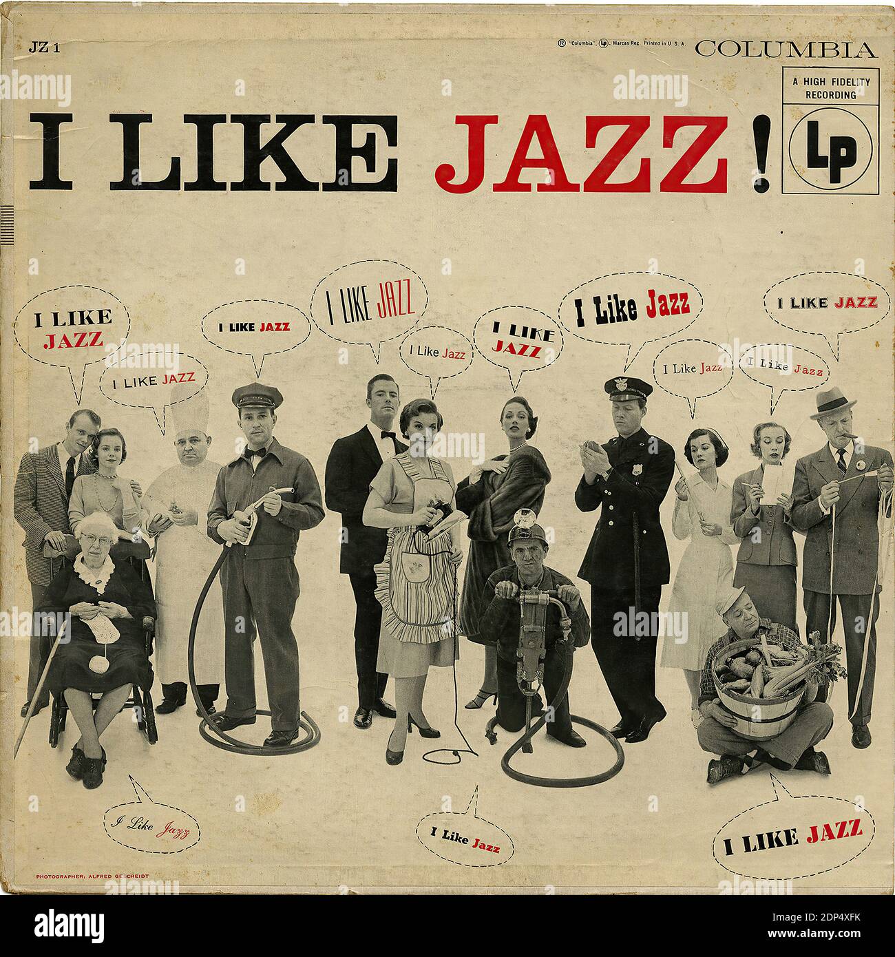 I like Jazz! - Vintage Record Cover Stock Photo
