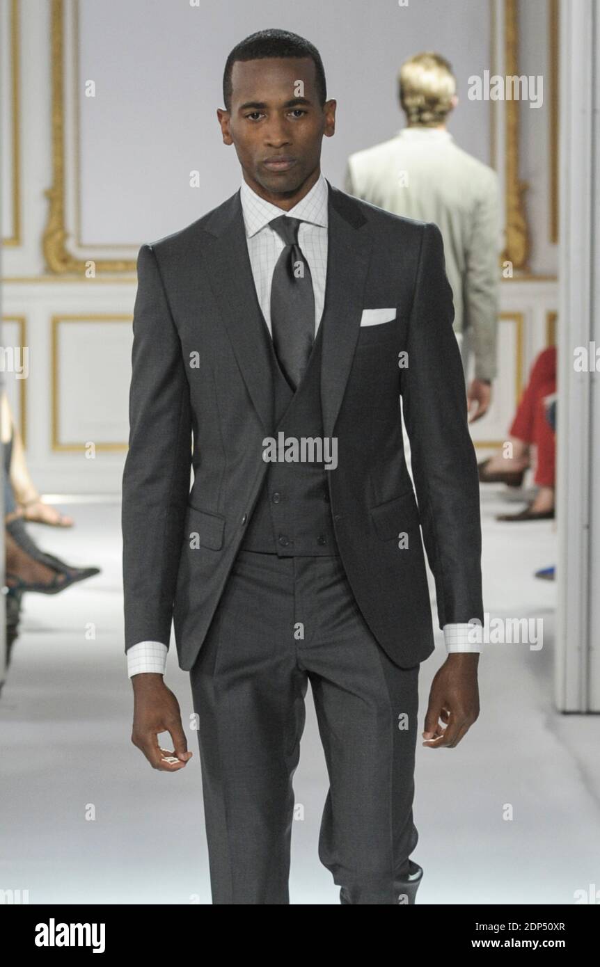 A model walks the runway at the Cifonelli Spring-Summer 2016 fashion show  during Paris Menswear Fashion Week on June 27, 2015 in Paris, France. Photo  by Alain Gil-Gonzalez/ABACAPRESS.COM Stock Photo - Alamy