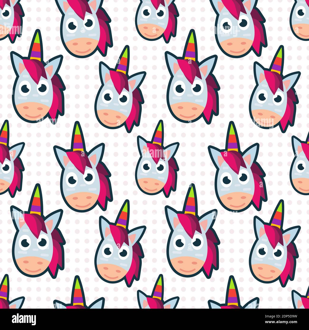 cute unicorn head seamless pattern vector illustration Stock Vector