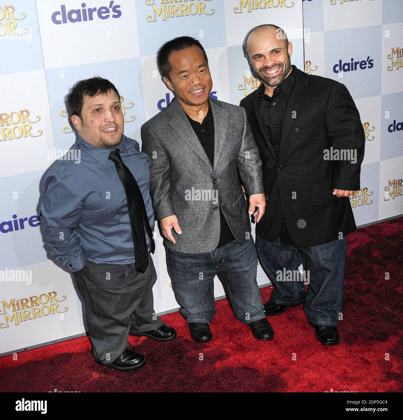 Joey Gnoffo, Ronald Lee Clark,Sebastian Saraceno at Mirror Mirror premiere  at Grauman's Chinese Theatre in Hollywood, Ca on March 17, 2012 Stock Photo  - Alamy