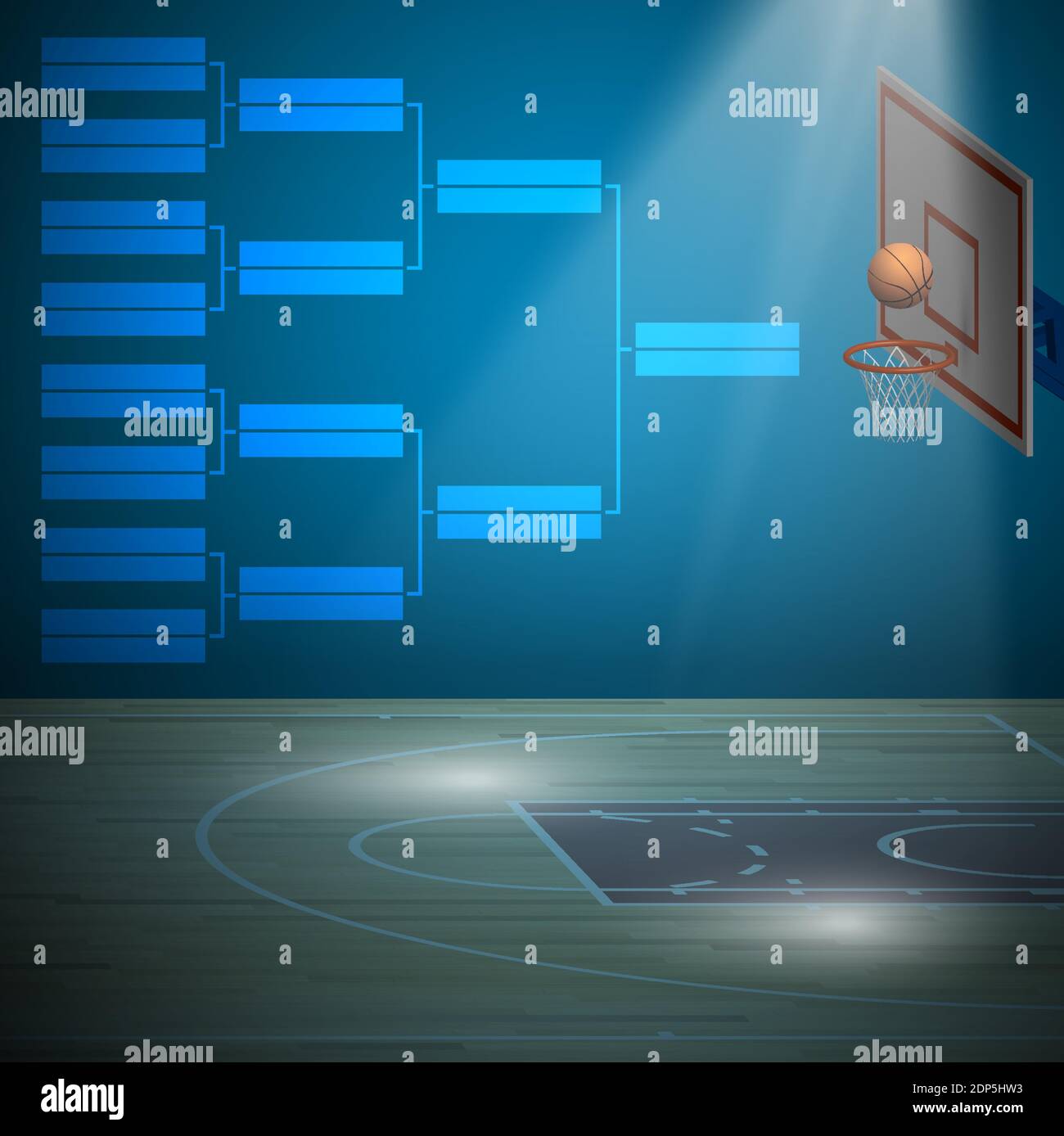 Sports score table on background of sports basketball court with