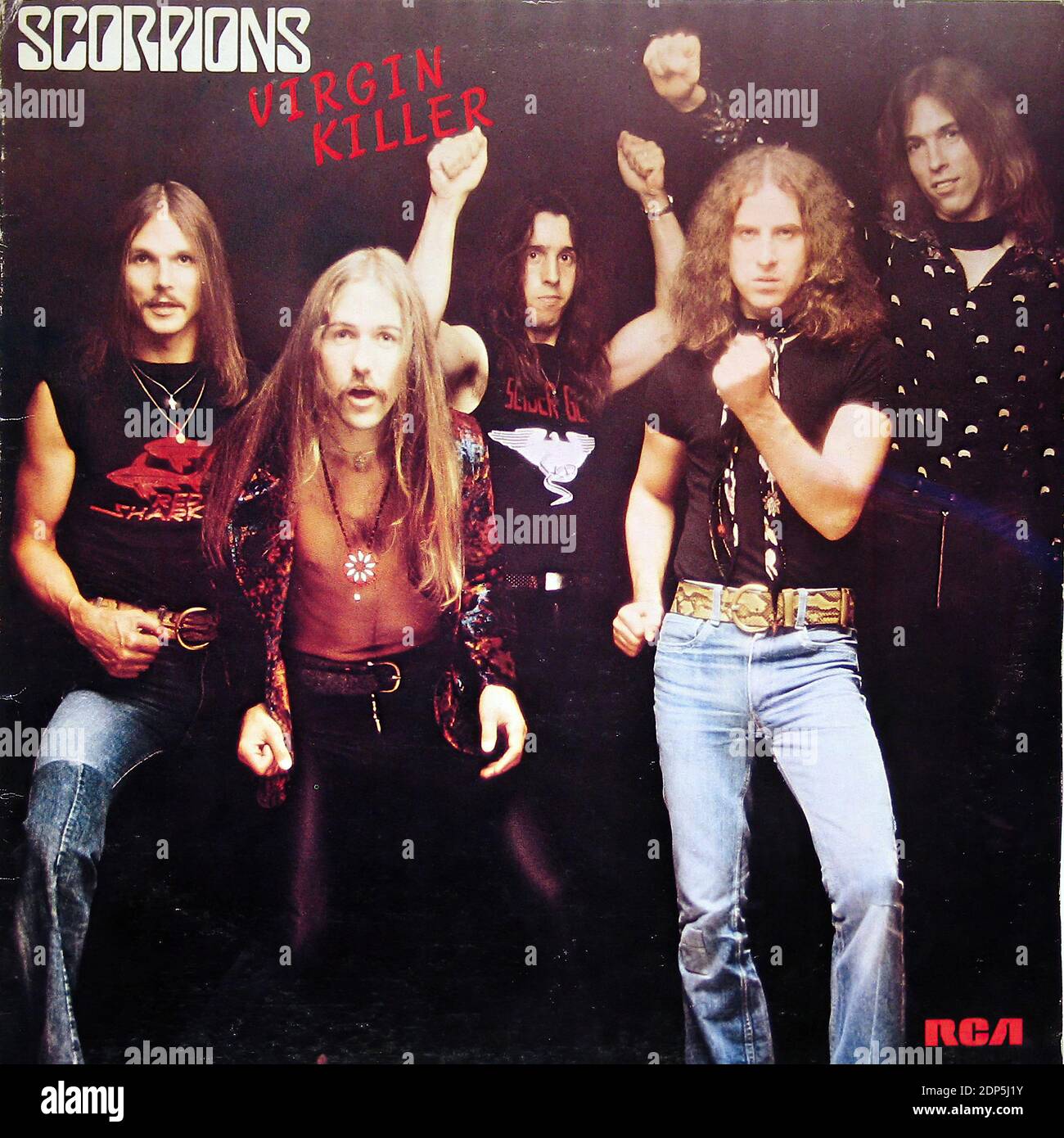 Scorpions Virgin Killer ITaly  - Vintage Vinyl Record Cover Stock Photo