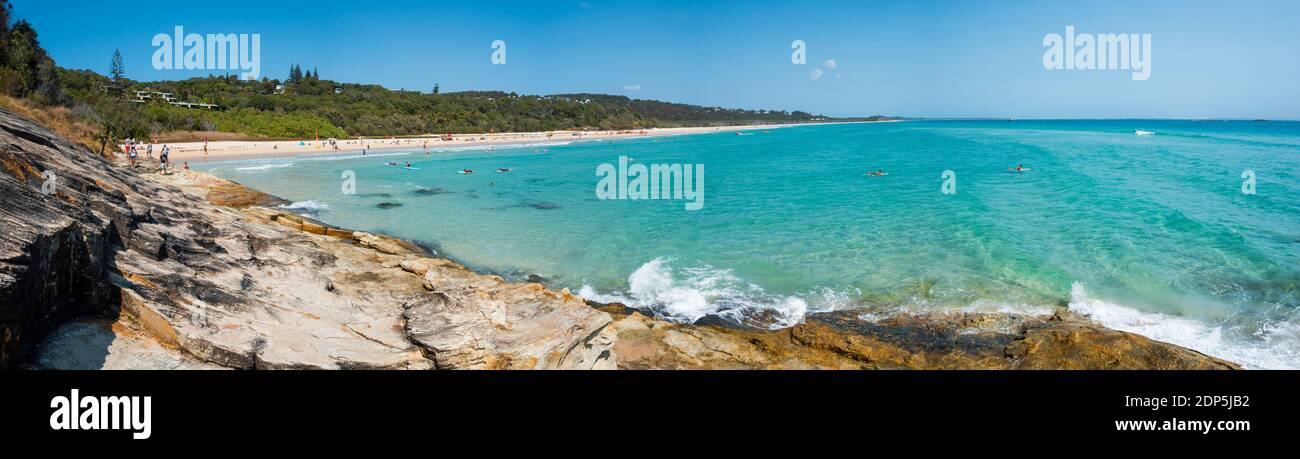 Panorama of Cylinder Beach, North Stradbroke Island, Queensland, Australia Stock Photo