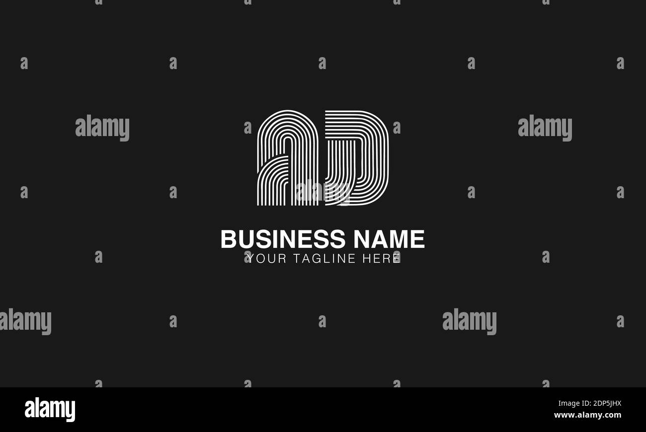 AD A D initial based modern minimal creative logo vector template image. Line art finger print logo Stock Vector