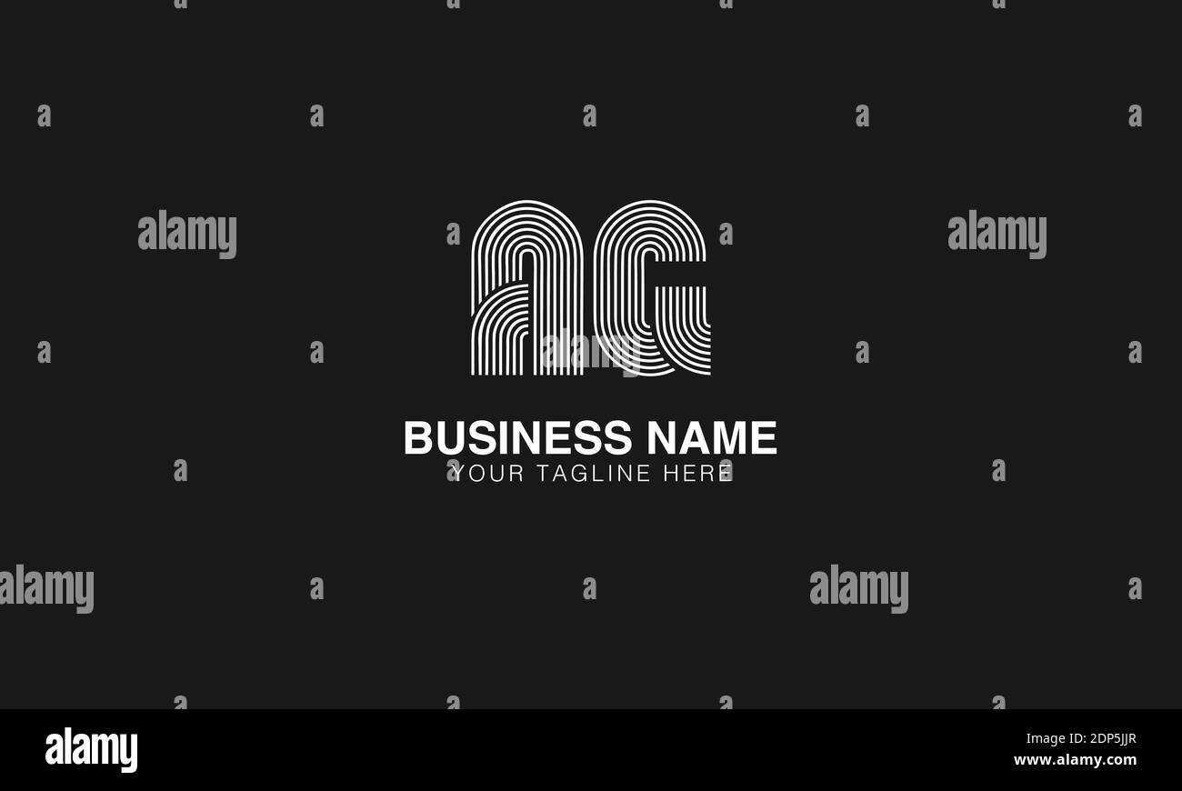 AG A G initial based modern minimal creative logo vector template image. Line art finger print logo Stock Vector