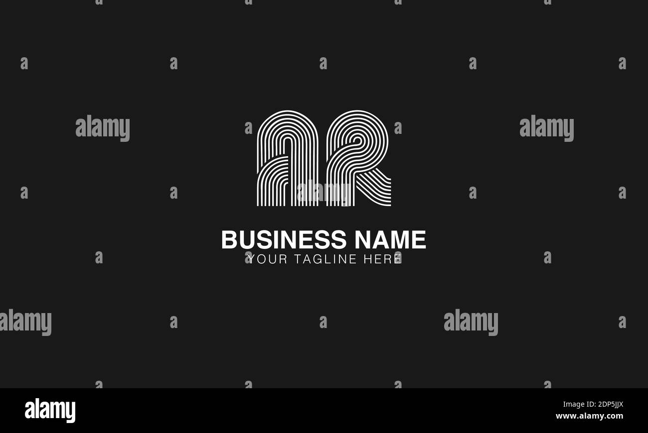 AR A R initial based modern minimal creative logo vector template image. Line art finger print logo Stock Vector