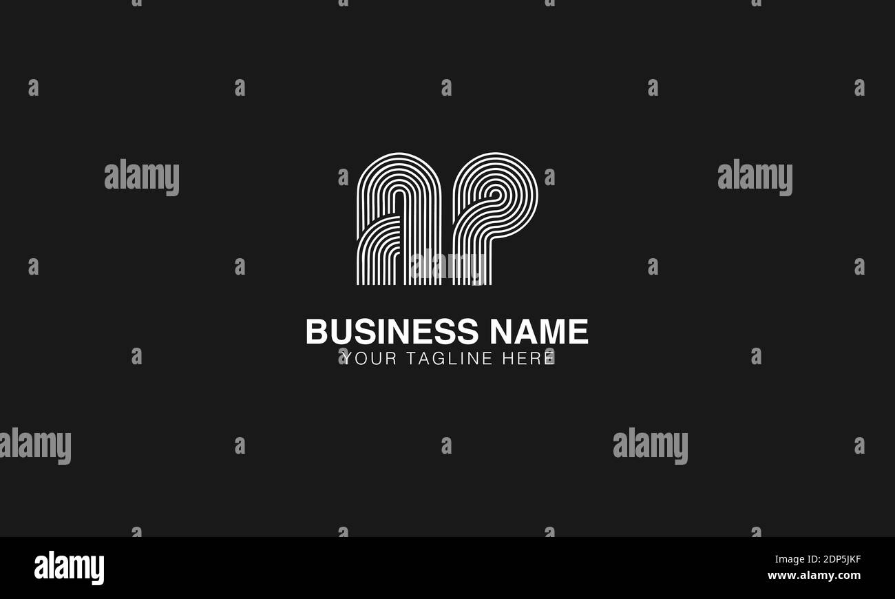 AP A P initial based modern minimal creative logo vector template image. Line art finger print logo Stock Vector