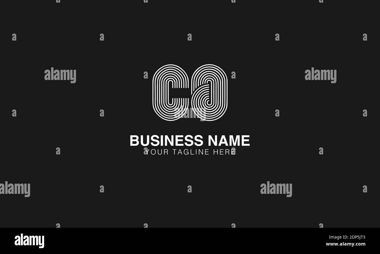 CO C O initial based modern minimal creative logo vector template image. Line art finger print logo Stock Vector