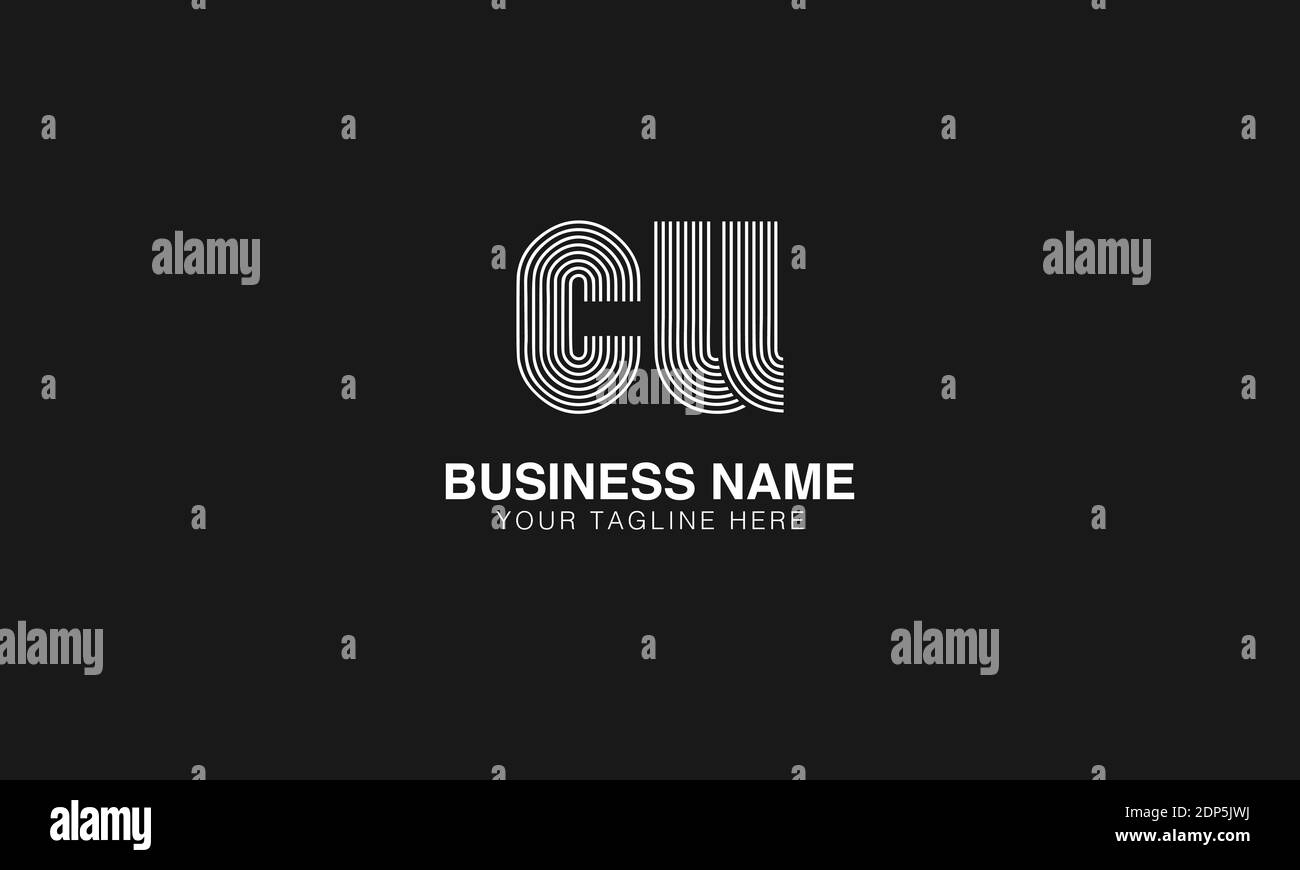 CU C U initial based modern minimal creative logo vector template image. Line art finger print logo Stock Vector
