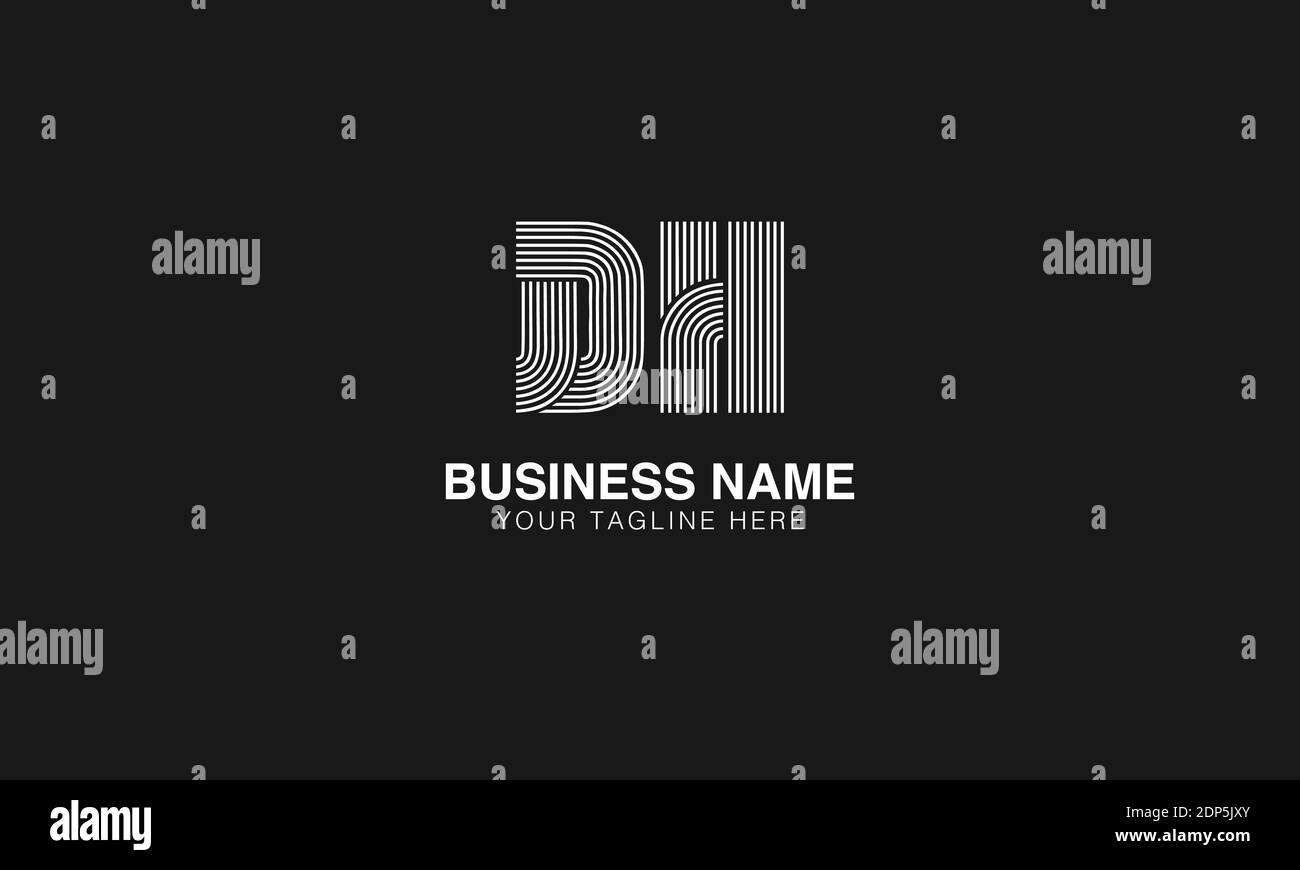 DH D H initial based modern minimal creative logo vector template image. Line art finger print logo Stock Vector