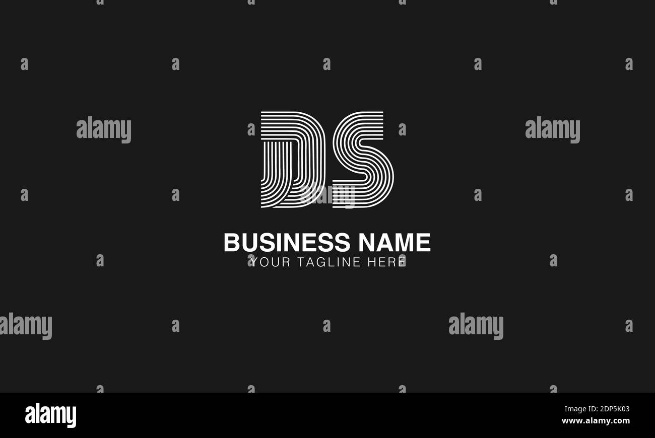 DS D S initial based modern minimal creative logo vector template image. Line art finger print logo Stock Vector