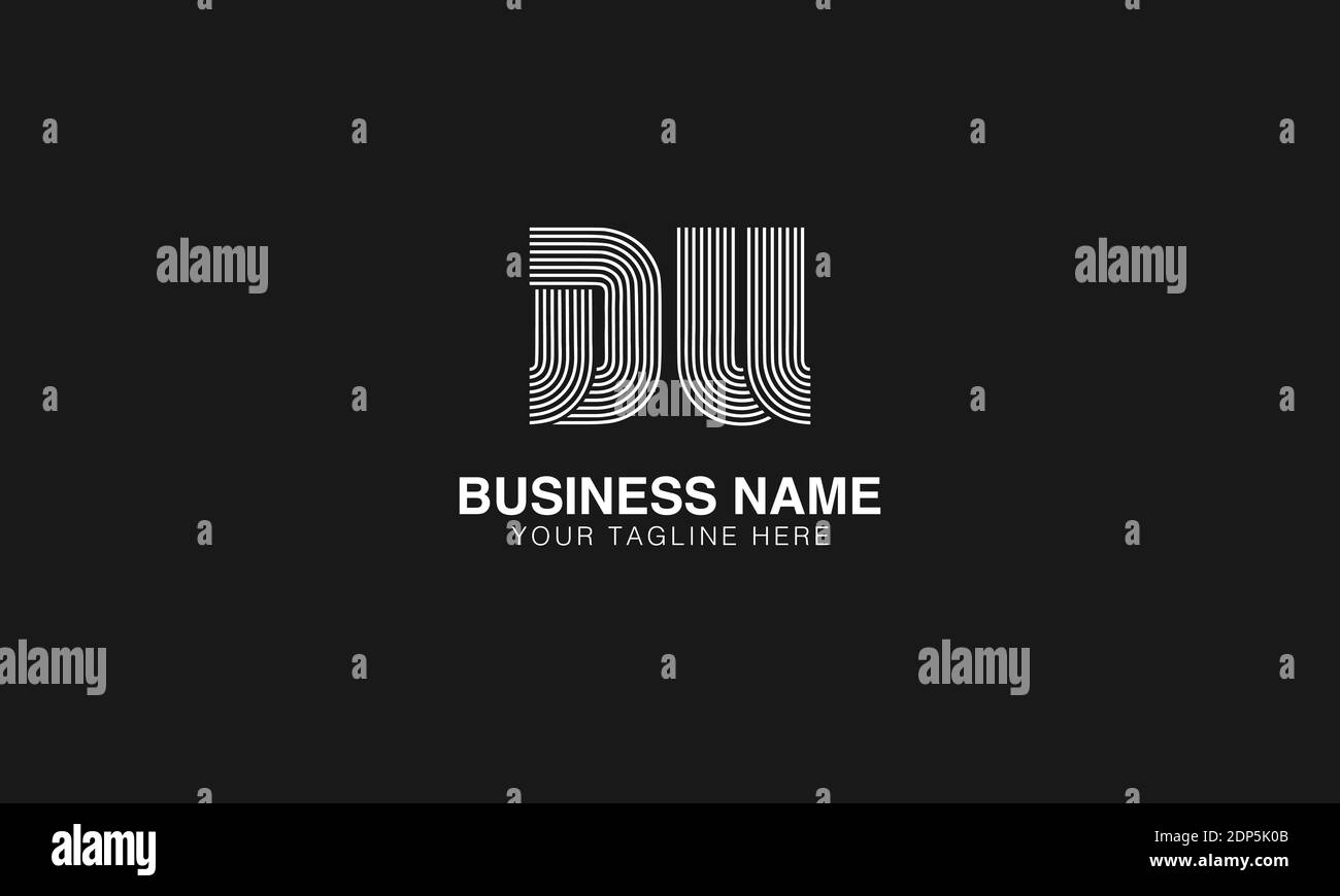 DU D U initial based modern minimal creative logo vector template image. Line art finger print logo Stock Vector