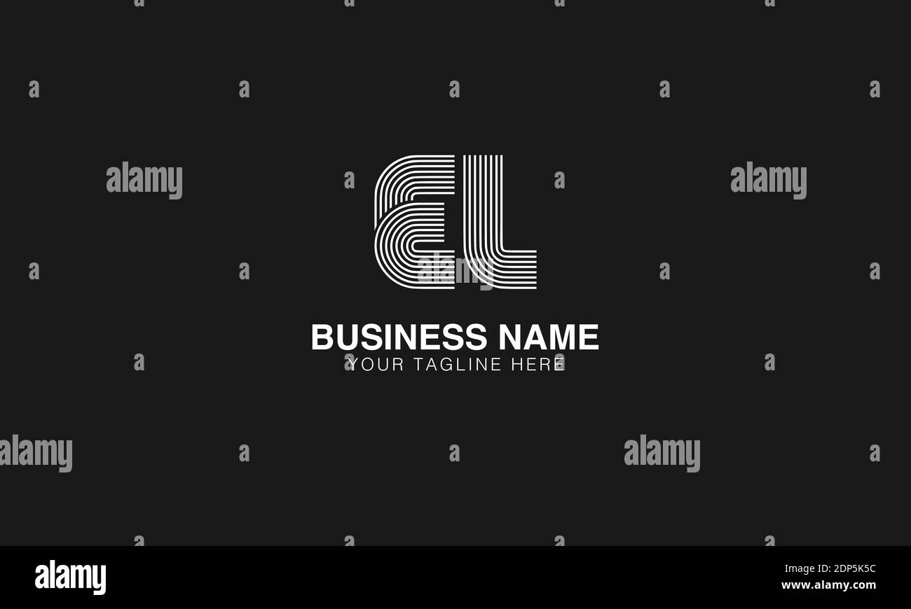 EL E L initial based modern minimal creative logo vector template image. Line art finger print logo Stock Vector