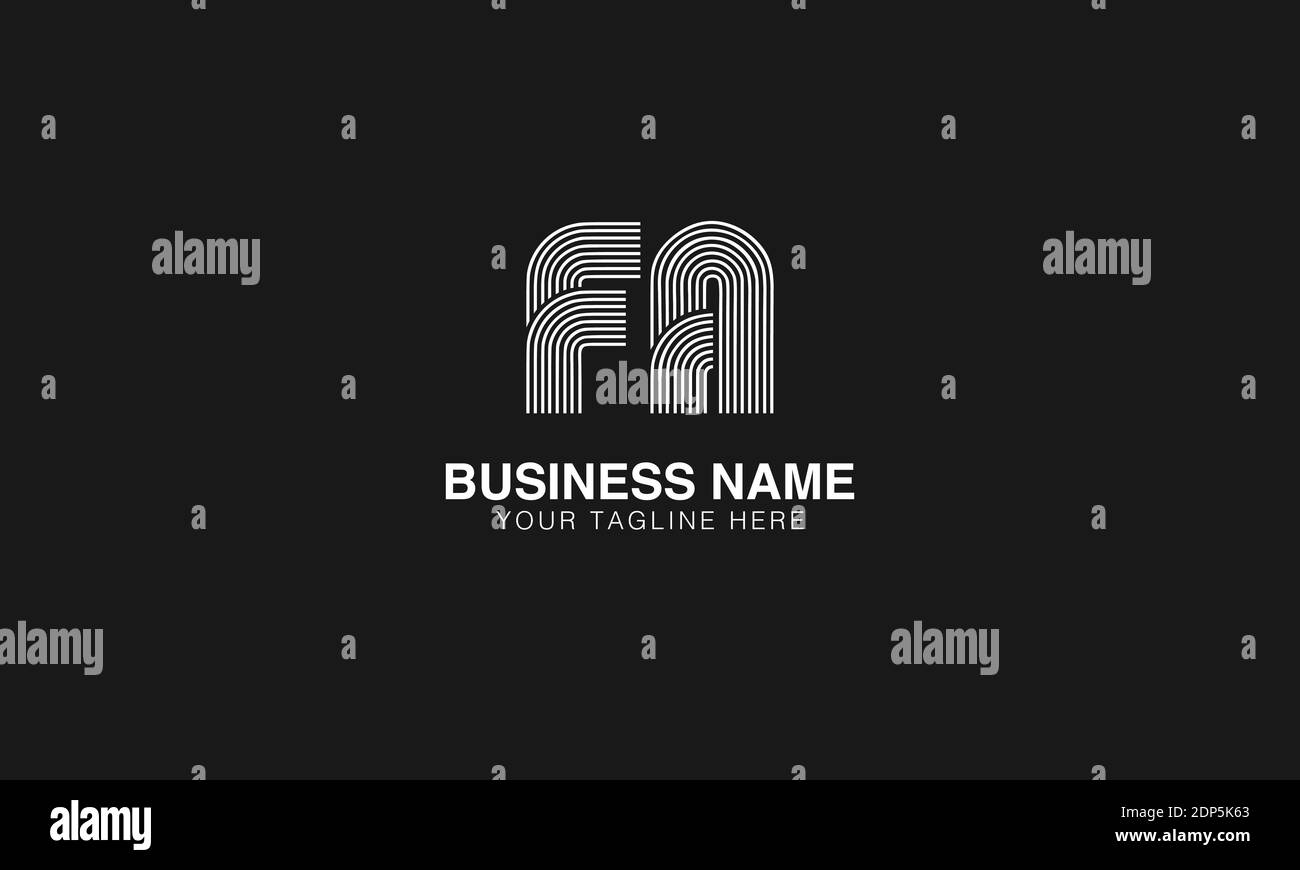 FA F A initial based modern minimal creative logo vector template image. Line art finger print logo Stock Vector