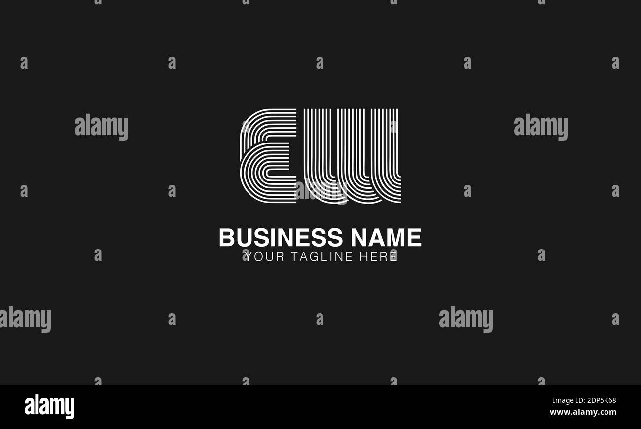 EW E W initial based modern minimal creative logo vector template image. Line art finger print logo Stock Vector