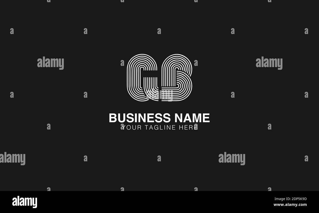 GB G B initial based modern minimal creative logo vector template image. Line art finger print logo Stock Vector
