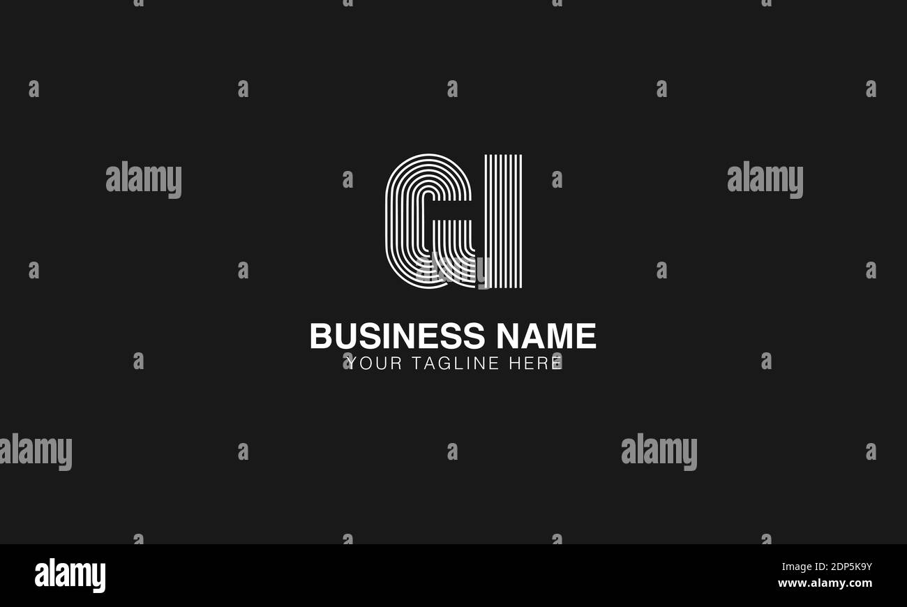 GI G I initial based modern minimal creative logo vector template image. Line art finger print logo Stock Vector