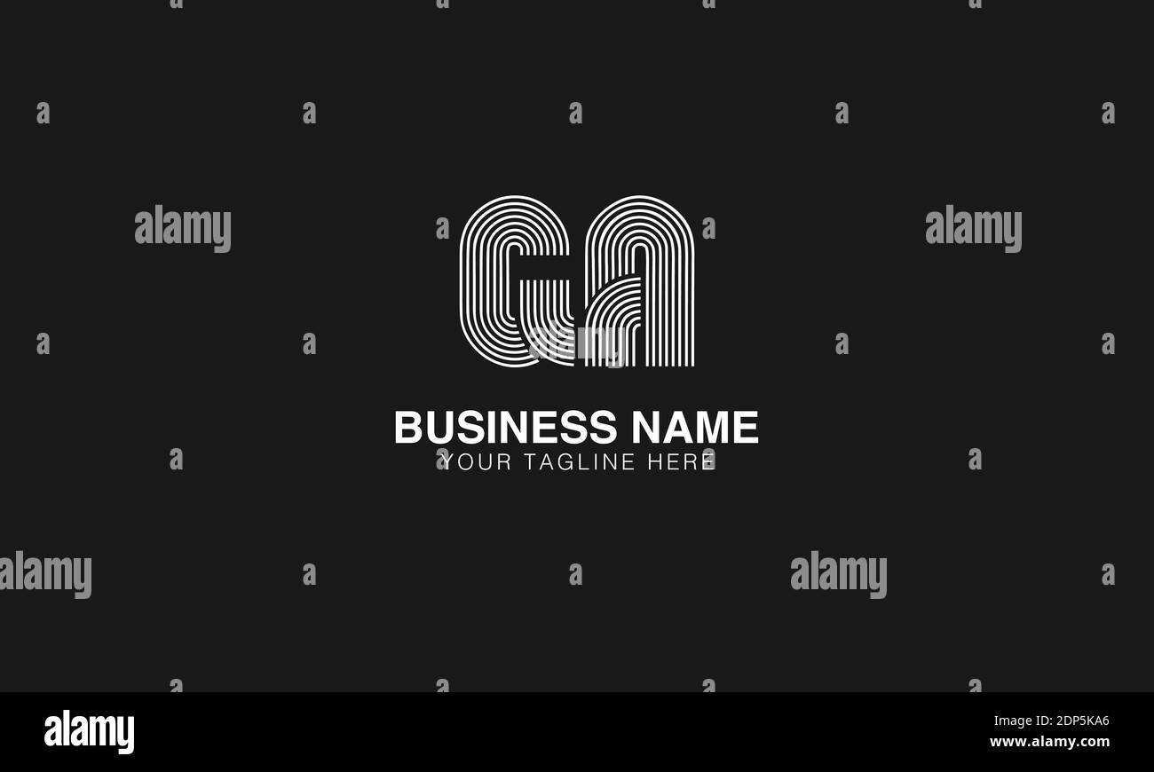 GA G A initial based modern minimal creative logo vector template image. Line art finger print logo Stock Vector