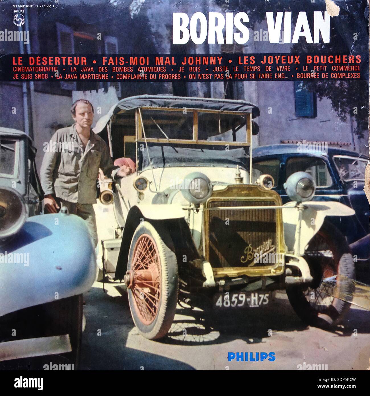 Boris Vian - Le Deserteur, Philips Standard B 77.922 L  - Vintage vinyl album cover Stock Photo