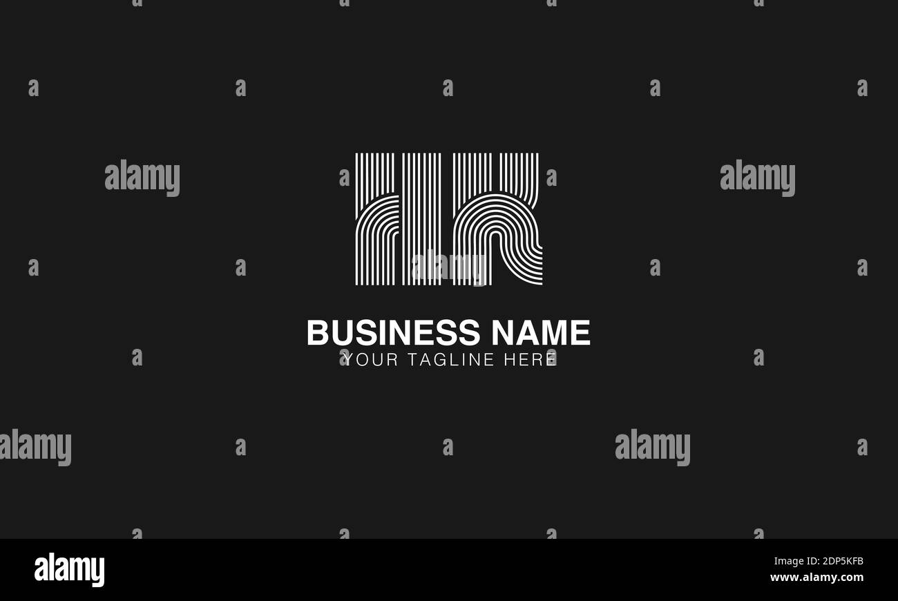 HK H K initial based modern minimal creative logo vector template image. Line art finger print logo Stock Vector