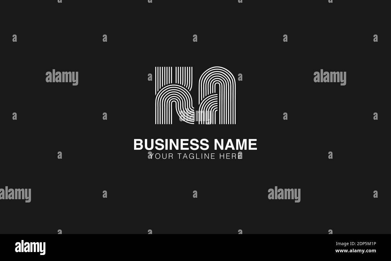 KA K A initial based modern minimal creative logo vector template image. Line art finger print logo Stock Vector
