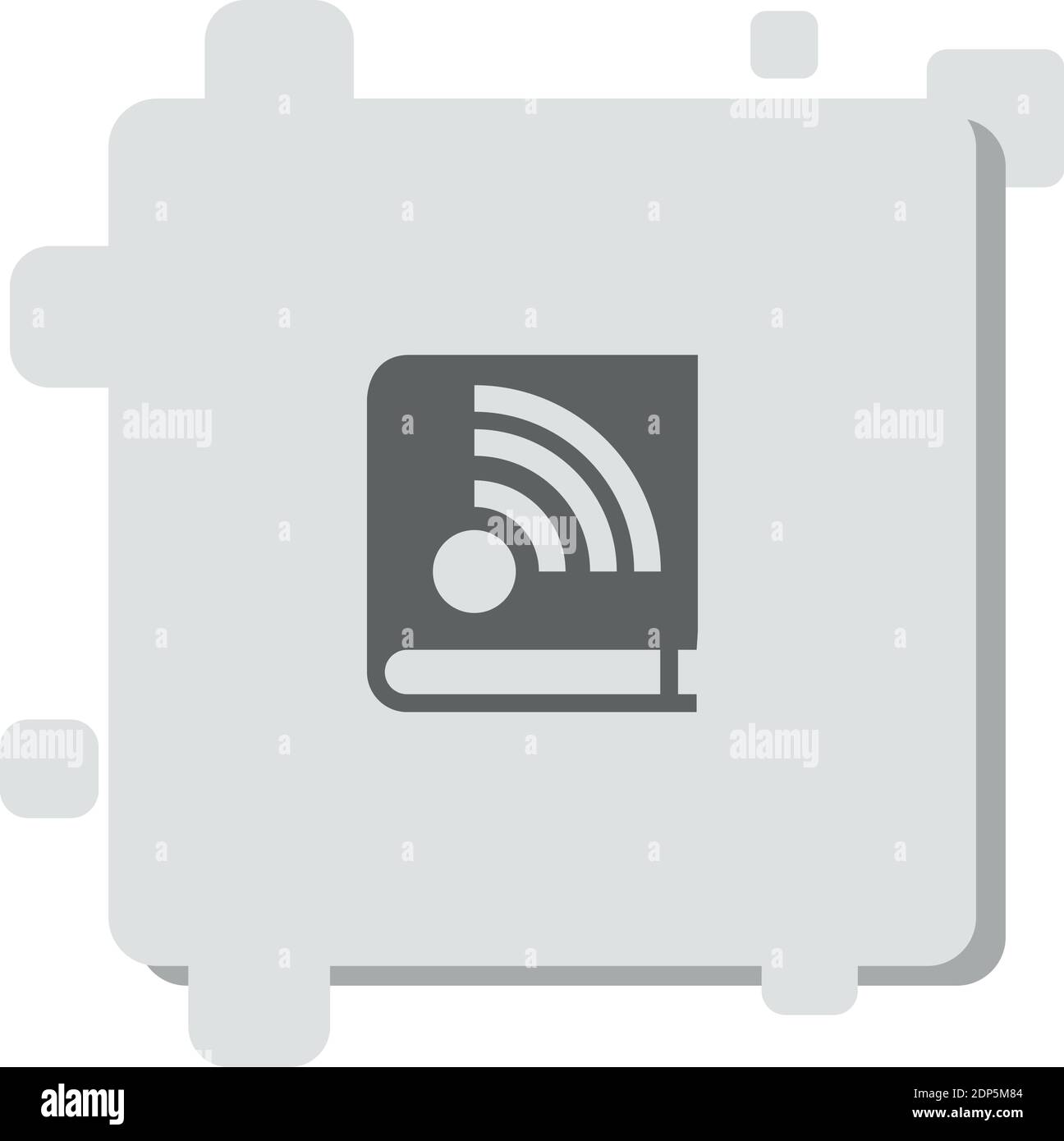 e book with rss sign vector icon modern simple vector illustration Stock Vector