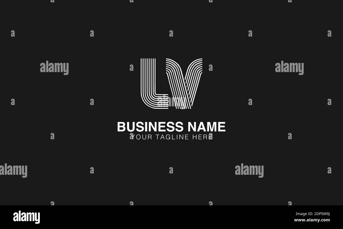 LV L V initial based modern minimal creative logo vector template image. Line art finger print logo Stock Vector