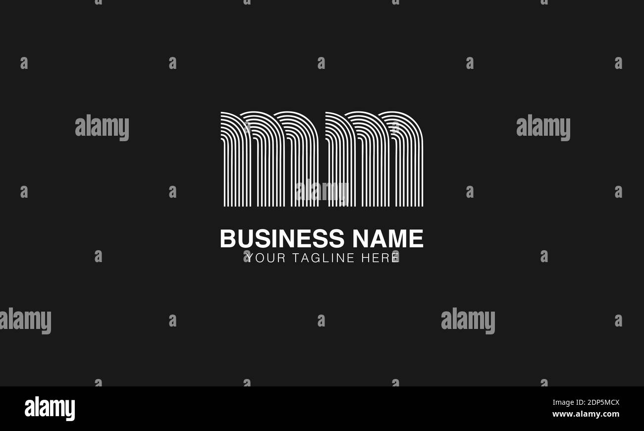 MM M initial based modern minimal creative logo vector template image. Line art finger print logo Stock Vector