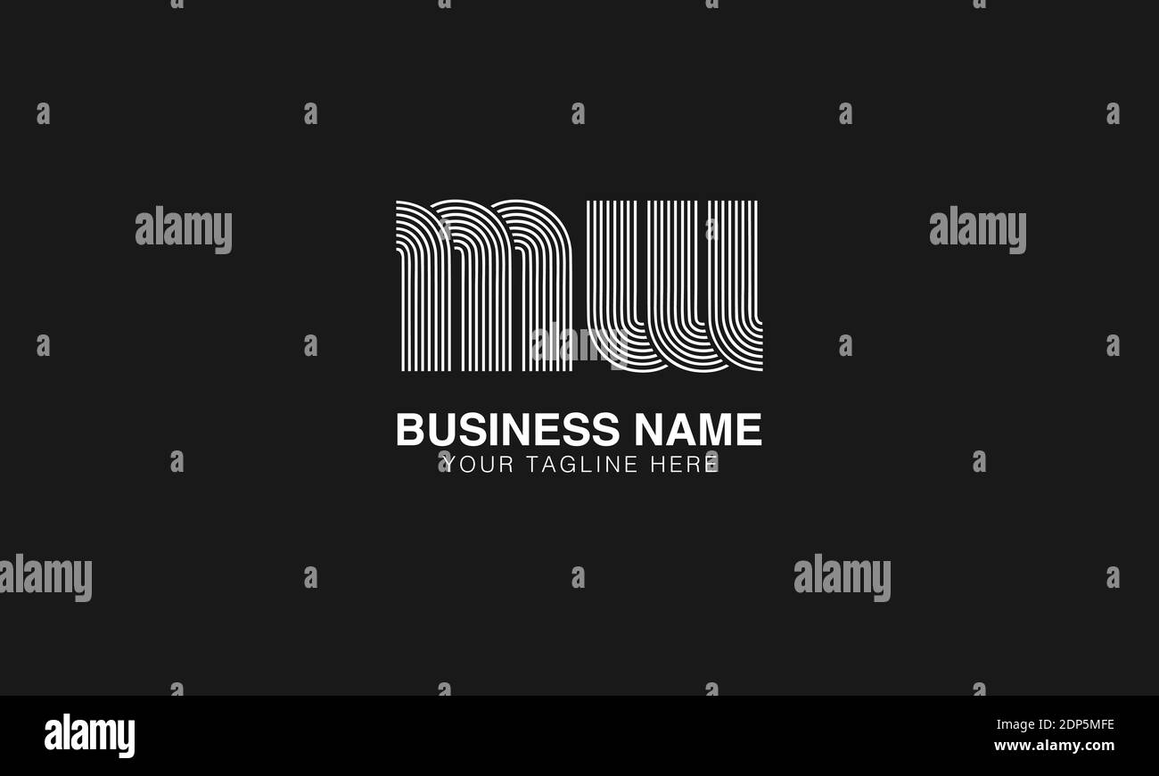 MW M W initial based modern minimal creative logo vector template image. Line art finger print logo Stock Vector