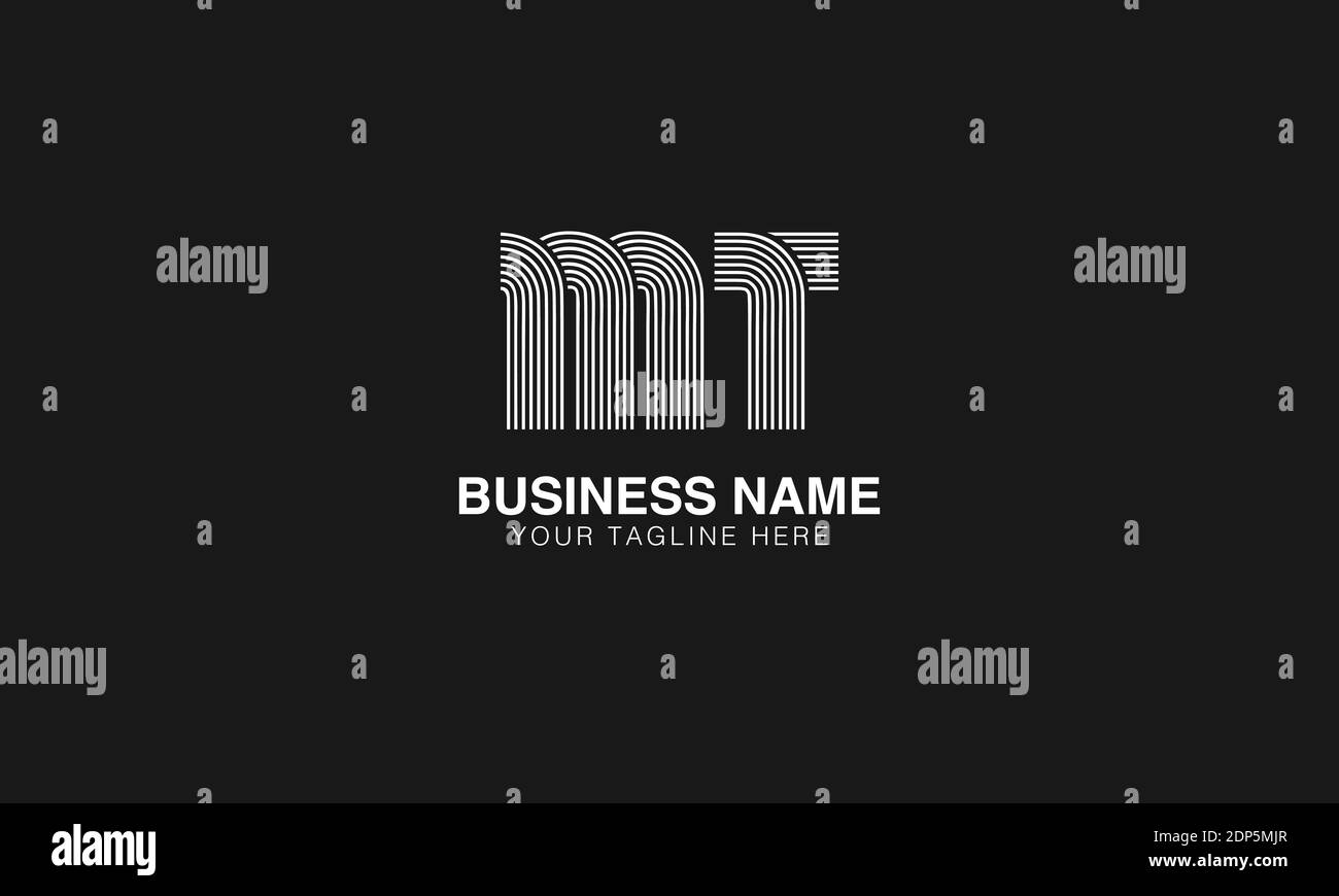 MT M T initial based modern minimal creative logo vector template image. Line art finger print logo Stock Vector