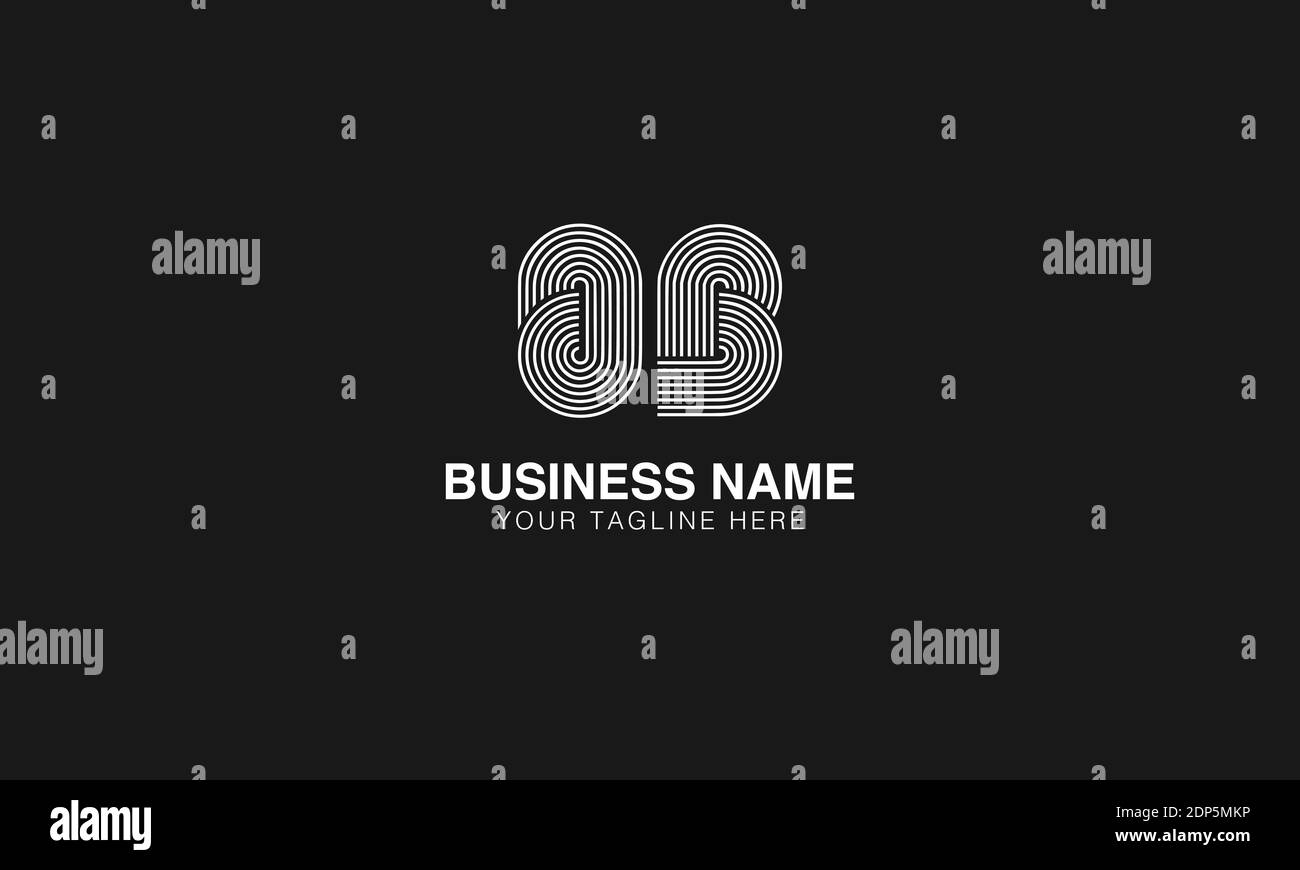 OB O B initial based modern minimal creative logo vector template image. Line art finger print logo Stock Vector