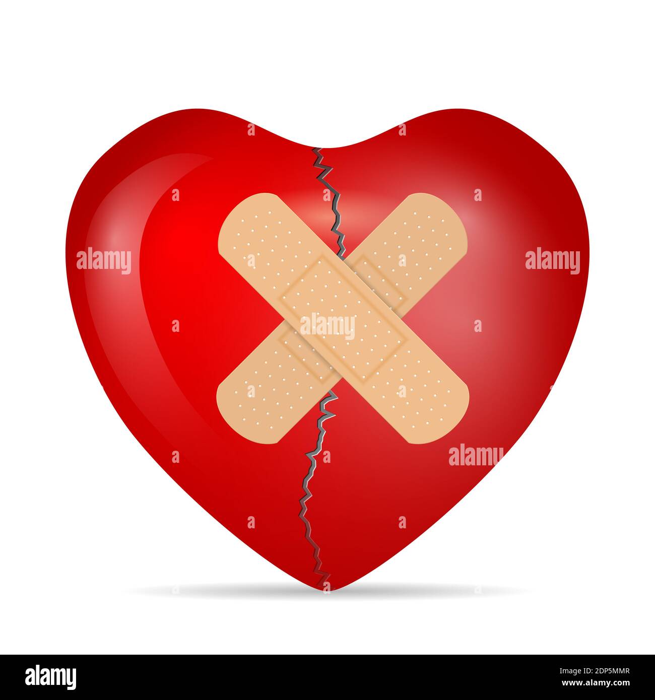 Broken heart on a white background. Vector illustration Stock Photo - Alamy