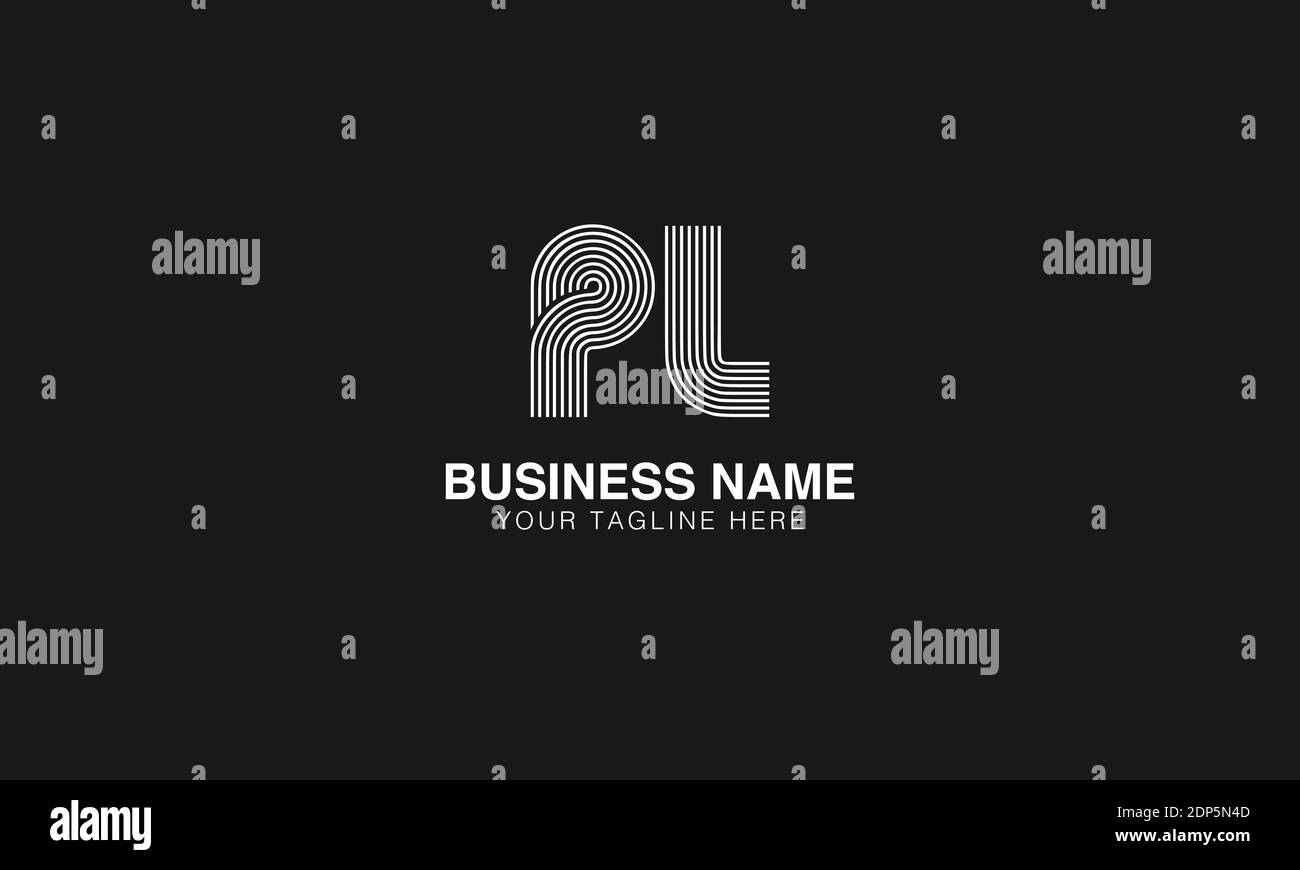 PL P L initial based modern minimal creative logo vector template image. Line art finger print logo Stock Vector