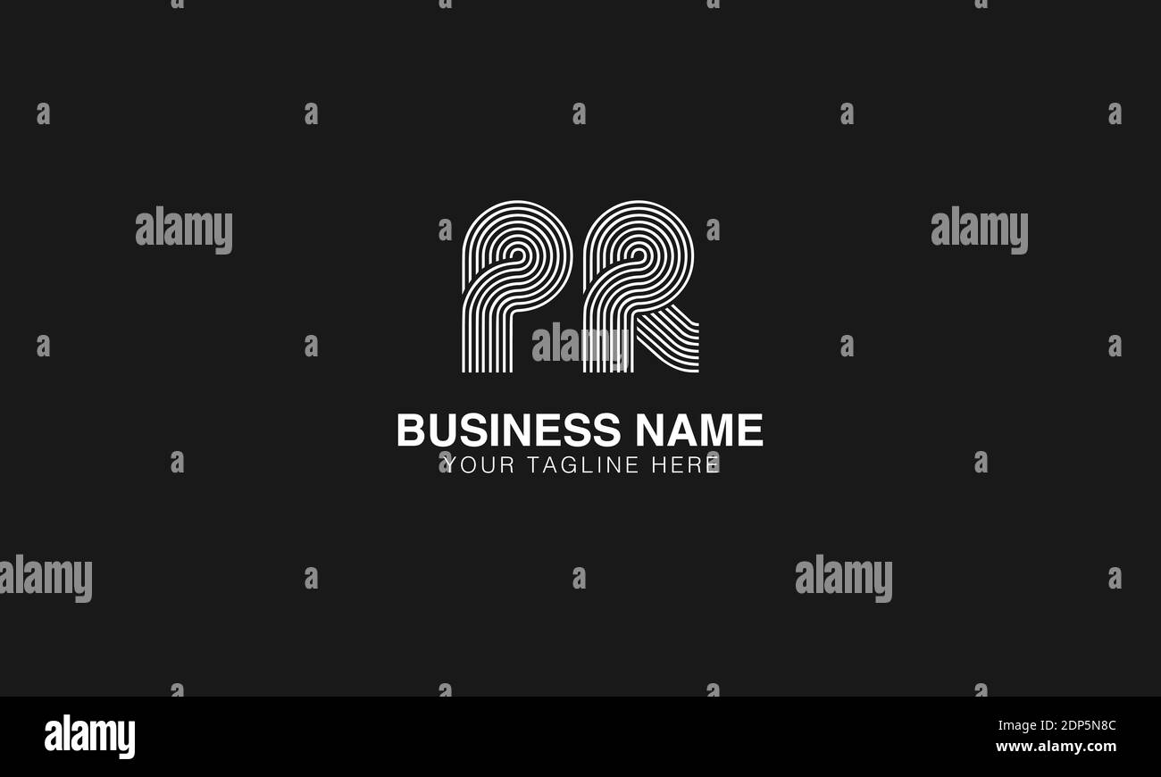 PR P R initial based modern minimal creative logo vector template image. Line art finger print logo Stock Vector