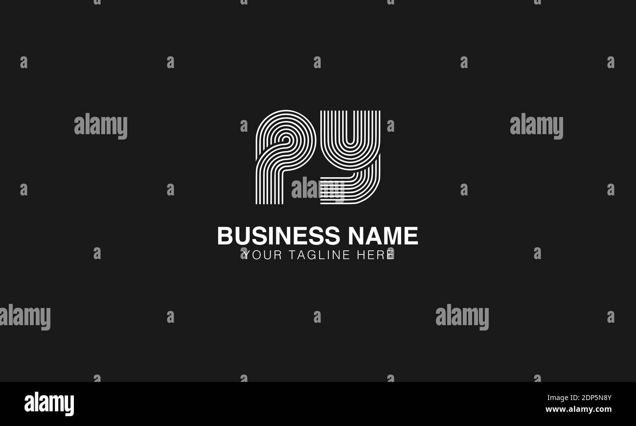PY P Y initial based modern minimal creative logo vector template image. Line art finger print logo Stock Vector