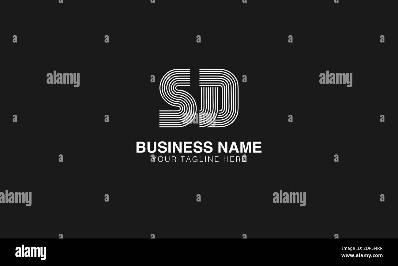SD S D initial modern minimal creative logo vector template image. LINE ART Stock Vector