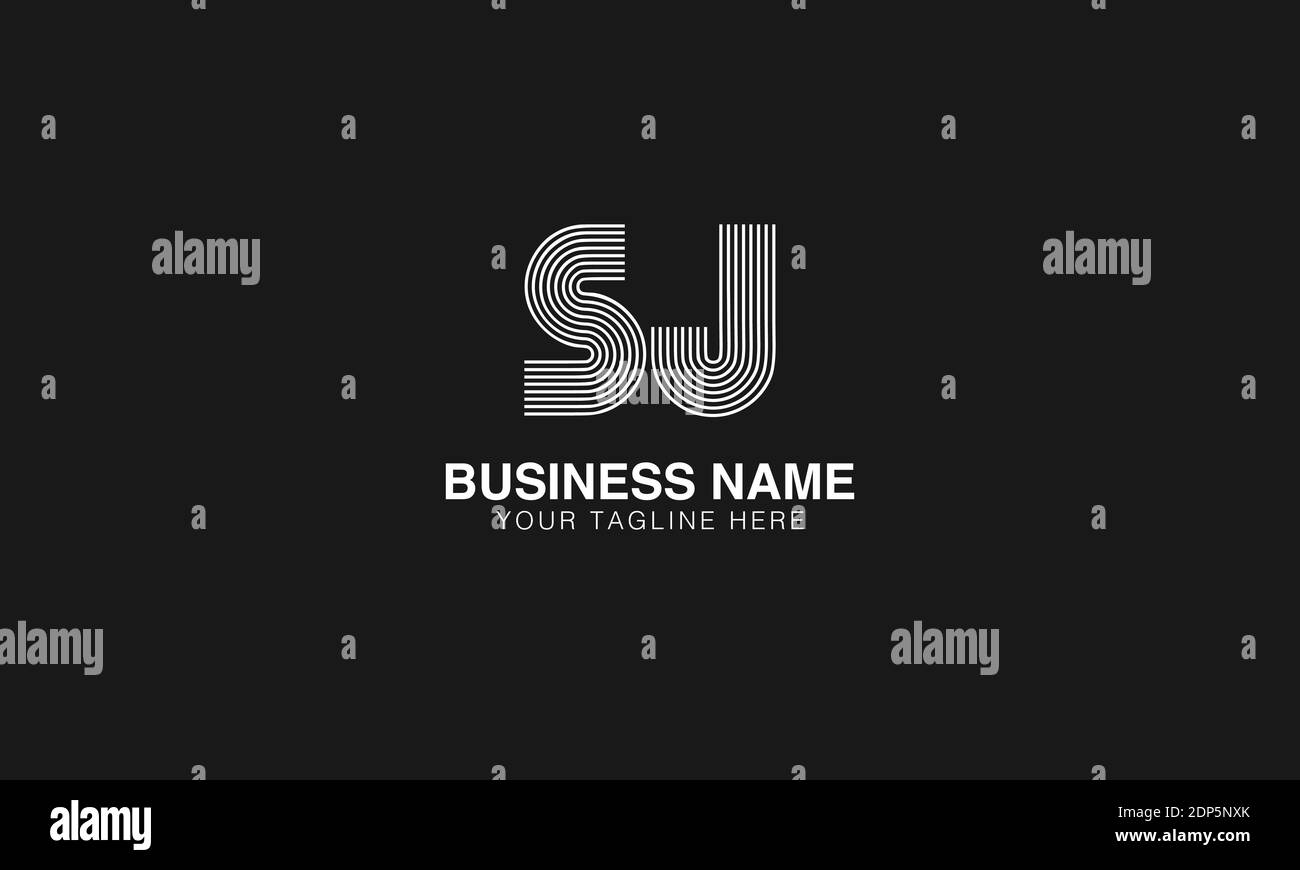 SJ S J initial modern minimal creative logo vector template image. LINE ART Stock Vector