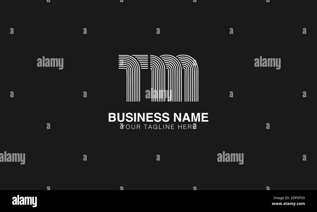 TM T M initial modern minimal creative logo vector template image. LINE ART Stock Vector
