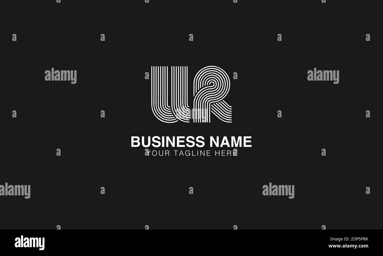 UR U R initial modern minimal creative logo vector template image. LINE ART Stock Vector