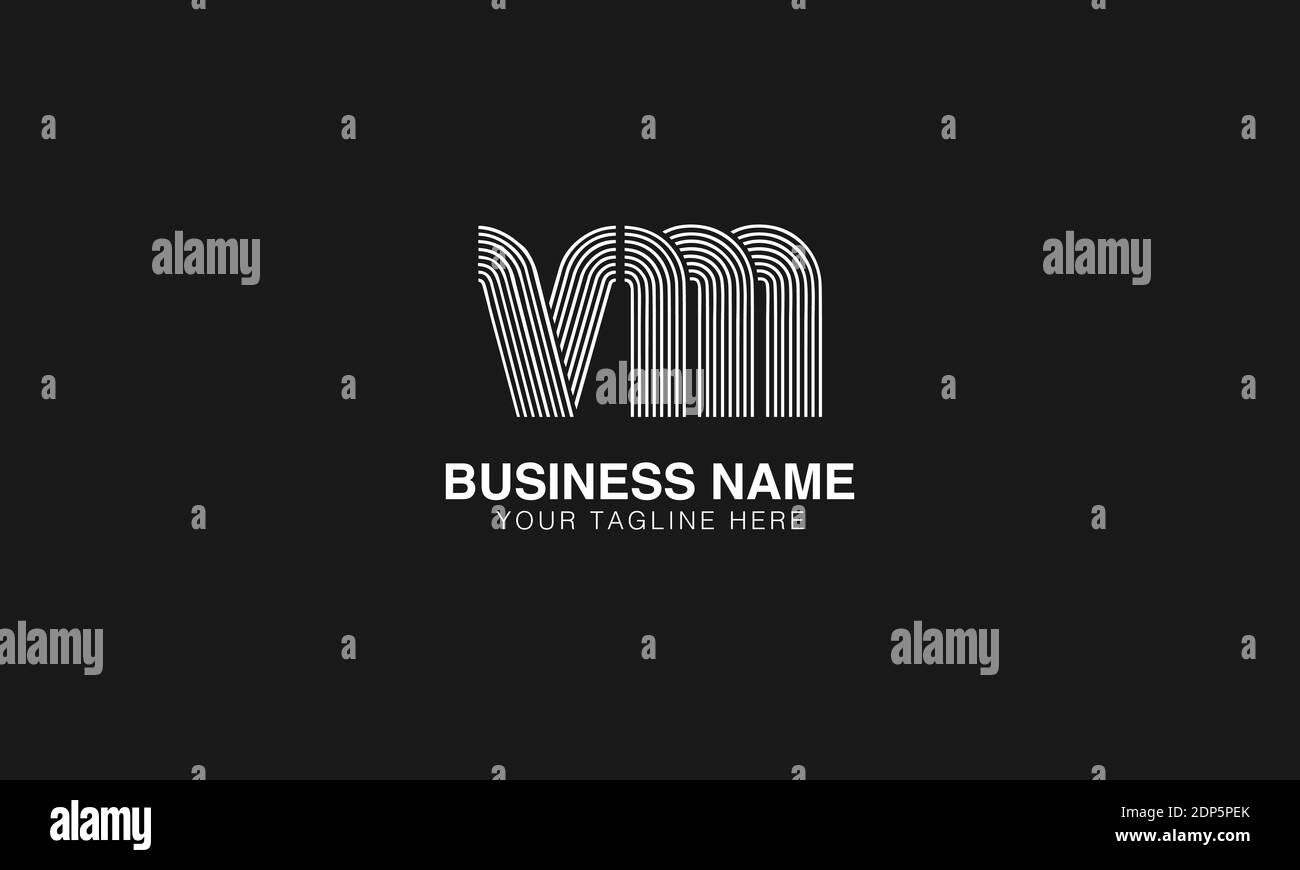 VM V M initial modern minimal creative logo vector template image. LINE ART Stock Vector