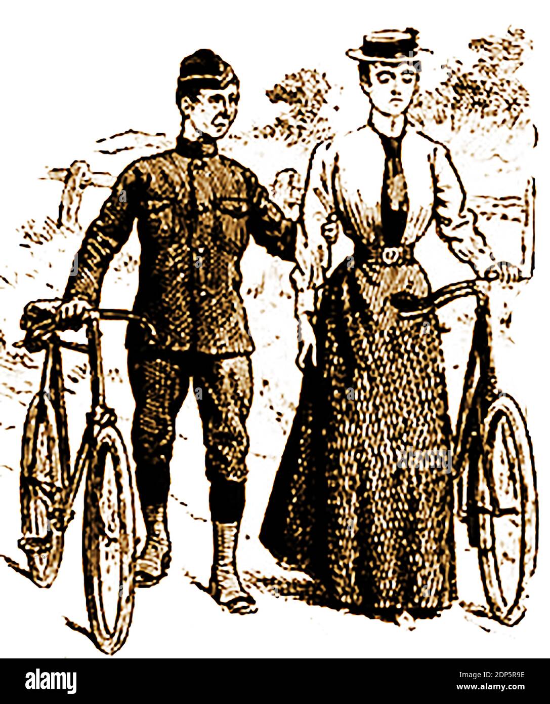 Britain in 1900. Police Bikes The use of bicycles by the Police  (including tricycles) began in the late 1890s. Cycles enabled the policeman to patrol  in both towns and the countryside.  Women on cycles were seen as 'un-ladylike' and  the newly formed cycle police often arrested  them  for dangerous cycling to discourage them. Stock Photo
