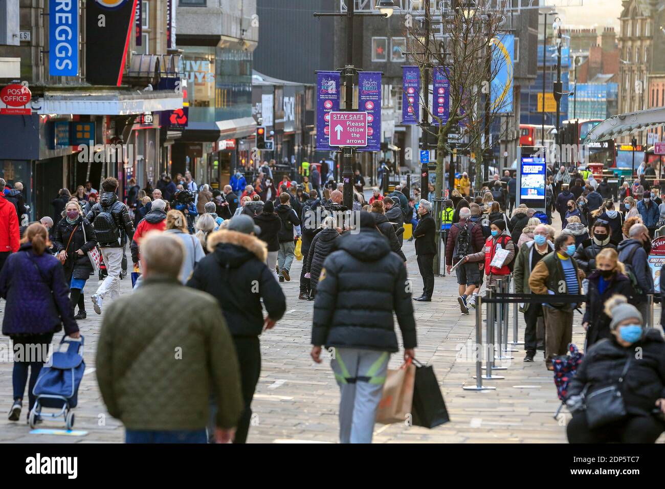 A general view of Northumberland Street, Newcastle upon Tyne, after the end of the country's second national lockdown Stock Photo