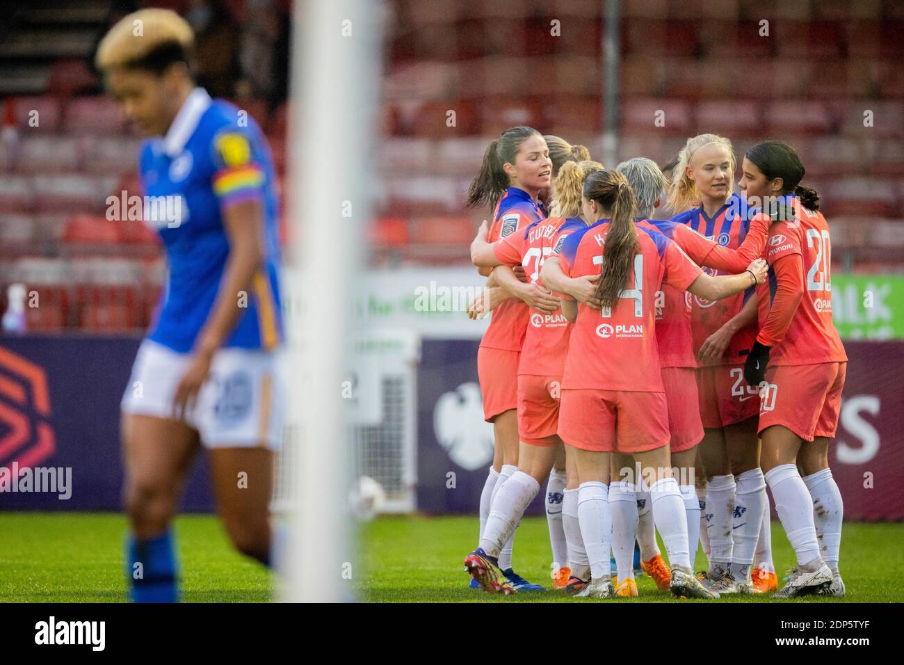 GOAL: Sam Kerr #20 of Chelsea celebrating with her team mates Stock