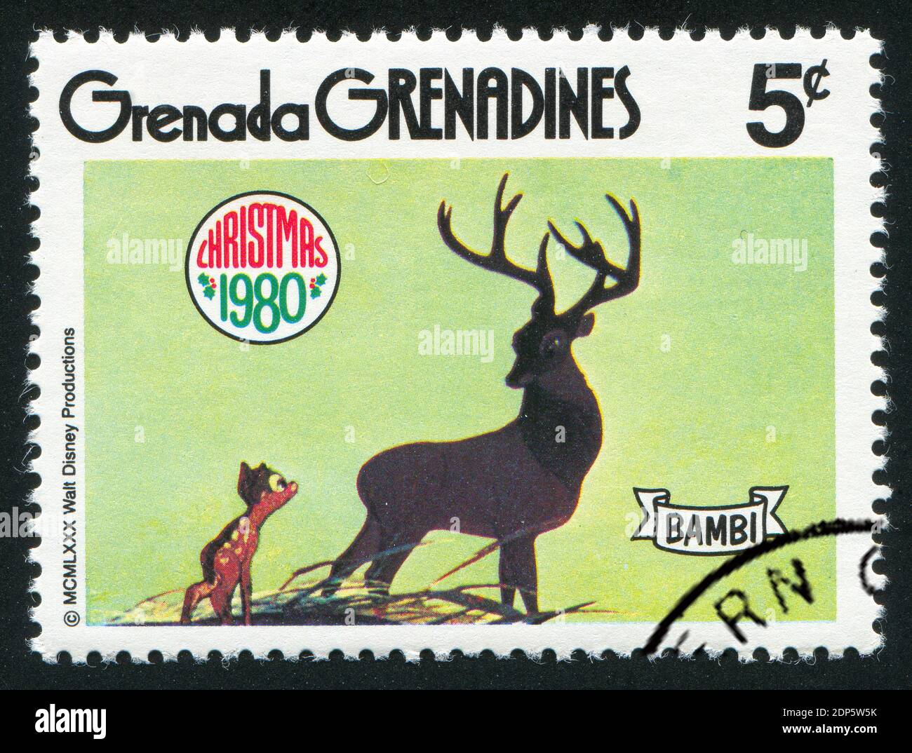 GRENADA - CIRCA 1980: stamp printed by Grenada, shows Walt Disney characters, Bambi, circa 1980 Stock Photo