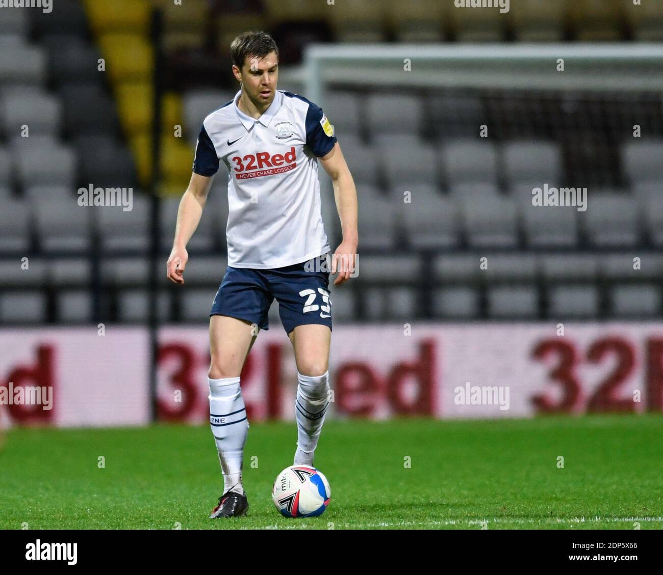 Paul Huntington #23 of Preston North End with the ball Stock Photo